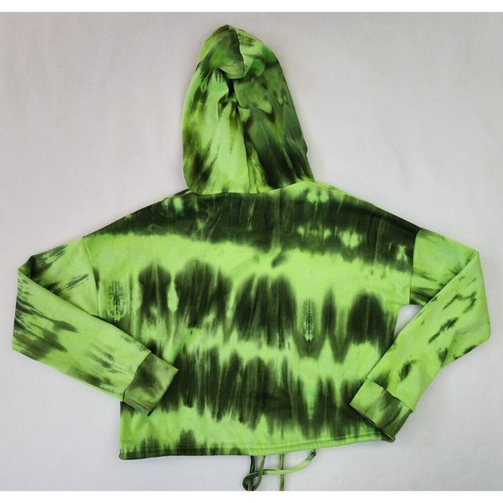 RUE 21 FAVORITE TIE DYE CROPPED SWEATSHIRT HOODIE JUNIORS XS Green Active Wear - Picture 8 of 9